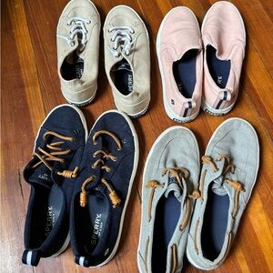 4 pairs of sperrys sneakers